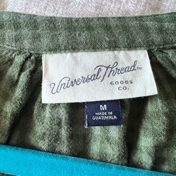 Universal Thread Olive Checkered Blouse - Picture 2 of 3